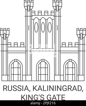 Russland, Kaliningrad, King's Gate Reise-Vektordarstellung Stock Vektor