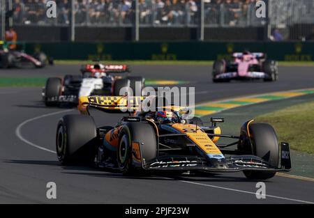 81 PIASTRI Oscar (aus), McLaren F1 Team MCL60, Action während des Formel 1 Rolex Grand Prix 2023, 3. Runde der Formel-1-Weltmeisterschaft 2023 vom 31. März bis 2. April 2023 auf dem Albert Park Circuit in Melbourne, Australien – Foto: Dppi/DPPI/LiveMedia Stockfoto