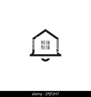 Haus- und Glockenlogo oder Icon-Design Stock Vektor