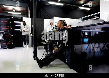 HAMILTON Lewis (gbr), Mercedes AMG F1 Team W14, Porträt während der Formel 1 des australischen Grand Prix 2023, 3. Runde der Formel-1-Weltmeisterschaft 2023 vom 31. März bis 2. April 2023 auf der Albert Park Circuit in Melbourne, Australien – Foto: Dppi/DPPI/LiveMedia Stockfoto