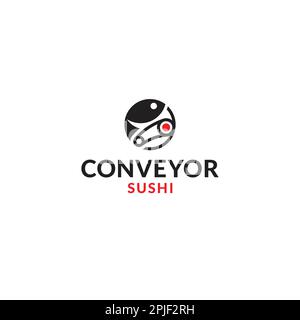 Fish and Conveyor Logo oder Icon-Design Stock Vektor