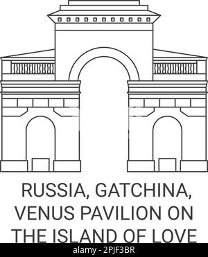 Russland, Gatchina, Venus Pavillon auf der Insel der Liebe Reise Wahrzeichen-Vektordarstellung Stock Vektor