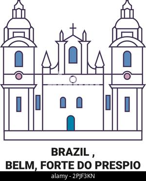 Brasilien , Belm, Forte do Prespio Reise Landmark Vektordarstellung Stock Vektor