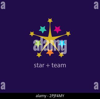 Einzigartiges Star Space modernes Logo. Einzigartige Farbübergänge. Star Cycle Logo-Vorlage. vektor Stock Vektor