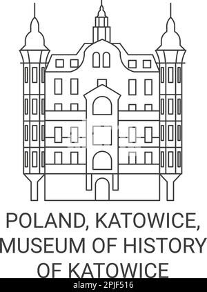 Polen, Kattowitz, Museum der Geschichte von Kattowitz reisen als Vektordarstellung Stock Vektor