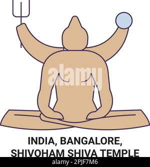 Indiens, Bangalore, Shivoham Shiva Temple Reise-Vektordarstellung Stock Vektor