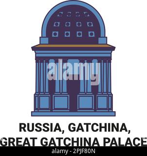 Russland, Gatchina, großer Gatchina Palast Reise Wahrzeichen Vektordarstellung Stock Vektor