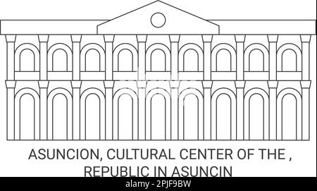 Paraguay, Asuncion, Kulturzentrum der Republik in Asuncin, Reise-Wahrzeichen-Vektordarstellung Stock Vektor