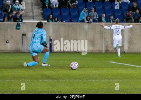 Harrison, Vereinigte Staaten Von Amerika. 01. April 2023. Jessica Fishlock vom Regnn FC gegen den FC NY Gotham in der National Women's Soccer League in der Red Bull Arena in Harrison, USA am Samstagabend, 1. April 2023. Gutschrift: Brazil Photo Press/Alamy Live News Stockfoto