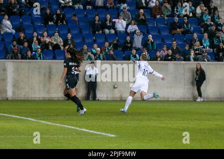 Harrison, Vereinigte Staaten Von Amerika. 01. April 2023. Jessica Fishlock vom Regnn FC gegen den FC NY Gotham in der National Women's Soccer League in der Red Bull Arena in Harrison, USA am Samstagabend, 1. April 2023. Gutschrift: Brazil Photo Press/Alamy Live News Stockfoto