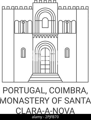 Portugal, Coimbra, Kloster Santa Claraanova reisen als Vektorbild Stock Vektor