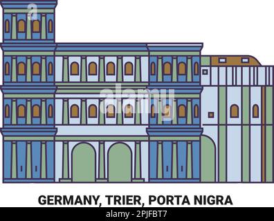 Deutschland, Trier, Porta Nigra Reise Landmark Vektordarstellung Stock Vektor