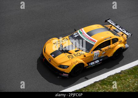 Vallelunga 'Piero Taruffi' Circuit, Rennwochenende, 2. 2023. April, Italien. Motorsport Mitjet 2L Italia, Matteo Fossati im Rennen 3. Foto: Fabio Pagani/Alamy Live News Stockfoto