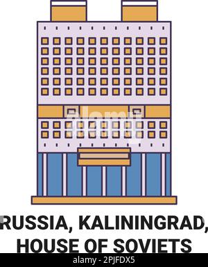 Russland, Kaliningrad, das Haus der Sowjets reisen als Vektorbild Stock Vektor