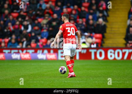 Oakwell Stadium, Barnsley, England - 1. April 2023 Adam Phillips (30) of Barnsley - während des Spiels Barnsley V Morecambe, Sky Bet League One, 2022/23, Oakwell Stadium, Barnsley, England - 1. April 2023 Guthaben: Arthur Haigh/WhiteRosePhotos/Alamy Live News Stockfoto