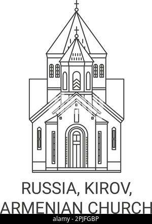 Russland, Kirov, Armenische Kirche reisen Wahrzeichen Vektordarstellung Stock Vektor