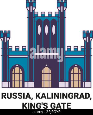 Russland, Kaliningrad, King's Gate Reise-Vektordarstellung Stock Vektor