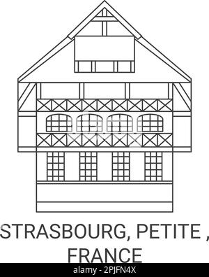 Frankreich, Straßburg, Petite Travel Landmark Vektordarstellung Stock Vektor