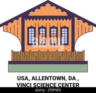 USA, Allentown, Da , Vinci Science Center Reise Landmark Vector Illustration Stock Vektor