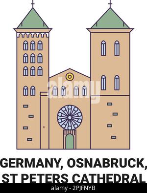 Deutschland, Osnabruck, St. Peters Kathedrale Reise Wahrzeichen Vektordarstellung Stock Vektor