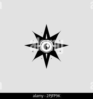 Darstellung des Vektorvektors der Windrose des Kompasses. Windrosen-Vektorgrafik. Klassischer Kompass. Stock Vektor