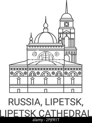 Russland, Lipetsk, Lipetsk Kathedrale reisen Wahrzeichen Vektordarstellung Stock Vektor