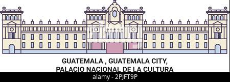 Guatemala, Guatemala-Stadt, Palacio Nacional De La Cultura Reise-Wahrzeichen-Vektordarstellung Stock Vektor