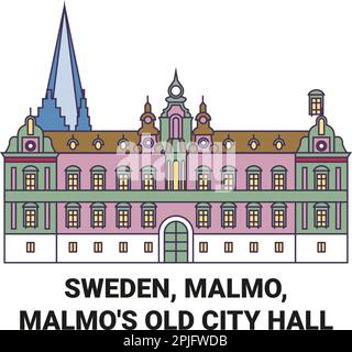 Schweden, Malmö, Malmos altes Rathaus, eine Vektordarstellung Stock Vektor