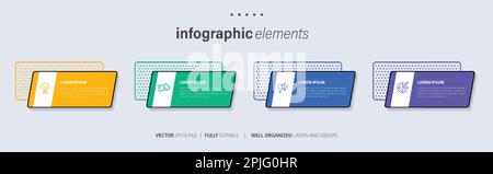 Infografiken design Vector und Marketing können Symbole für Workflow Layout, Schaltplan verwendet werden, Geschäftsbericht, Web Design. Business Konzept mit 4 Optionen, s Stock Vektor