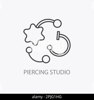 Durchdringendes Studio-Logo. Symbol für minimales Pierce von Schmuck Stock Vektor