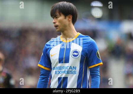 Kaoru Mitoma im Einsatz für Brighton & Hove Albion im AMEX Stadium Stockfoto