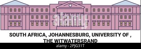 Südafrika, Johannesburg, Universität von , die Witwatersrand Reise-Wahrzeichen-Vektordarstellung Stock Vektor