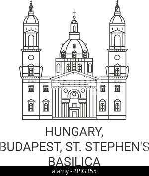 Ungarn, Budapest, St. Stephens Basilika Reise-Wahrzeichen-Vektordarstellung Stock Vektor