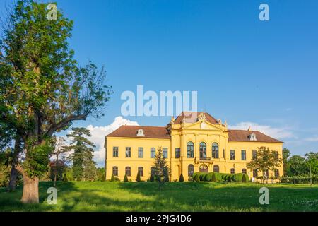 Nationalpark Donau-Auen, Nationalpark Donau-Auen: Schloss Eckartsau in Donau, Niederösterreich, Niederösterreich, Österreich Stockfoto