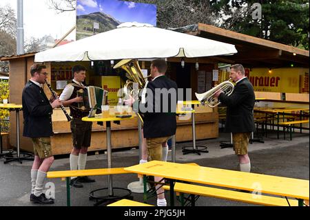 Wien, Österreich. 02. April 2023. Das steirische Dorf am Wiener Rathausplatz Stockfoto