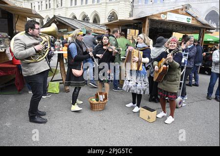 Wien, Österreich. 02. April 2023. Das steirische Dorf am Wiener Rathausplatz Stockfoto