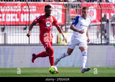 Monza, Italie. 02. April 2023. Jose' Machin (AC Monza) während der italienischen Meisterschaft Ein Fußballspiel zwischen AC Monza und SS Lazio am 2. April 2023 im U-Power Stadium in Monza, Italien - Photo Morgese-Rossini/DPPI Credit: DPPI Media/Alamy Live News Stockfoto