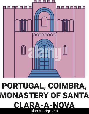 Portugal, Coimbra, Kloster Santa Claraanova reisen als Vektorbild Stock Vektor