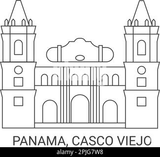 Panama, Casco Viejo, Wegweiser-Vektordarstellung Stock Vektor