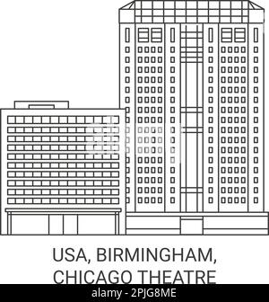 USA, Birmingham, Chicago Theatre Stock Vektor