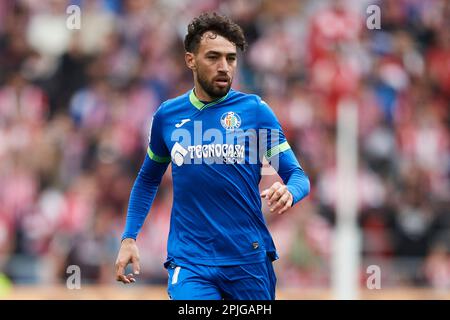 Munir El Haddadi von Getafe CF während des Spiels La Liga Santander zwischen Athletic Club und Getafe CF im San Mames Stadium am 1. April 2023 in Bilbao, Stockfoto