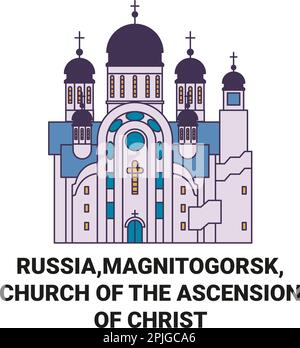 Russland, Magnitogorsk, Kirche der Himmelfahrt Christi Reise-Vektordarstellung Stock Vektor