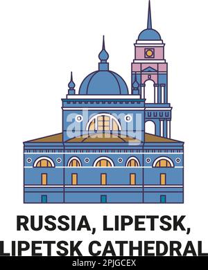 Russland, Lipetsk, Lipetsk Kathedrale reisen Wahrzeichen Vektordarstellung Stock Vektor