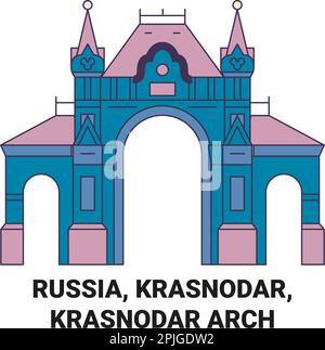 Russland, Krasnodar, Krasnodar Arch Reise Landmark Vektordarstellung Stock Vektor