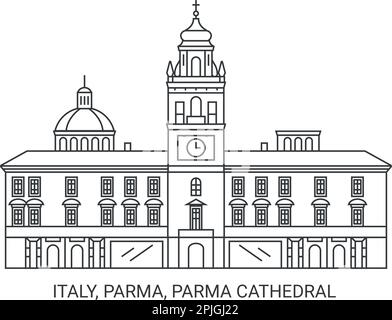 Italien, Parma, Parma Kathedrale Reise Wahrzeichen Vektordarstellung Stock Vektor