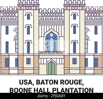 USA, Baton Rouge, Boone Hall Plantation, eine Vektordarstellung für Reisen Stock Vektor