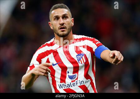 Koke Resurreccion von Atletico de Madrid während des Spiels LaLiga, zwischen Atletico de Madrid und Real Betis. Gespielt im Civitas Stadium am 02. April 2023 in Madrid, Spanien. (Foto: Cesar Cebolla/PRESSIN) Stockfoto