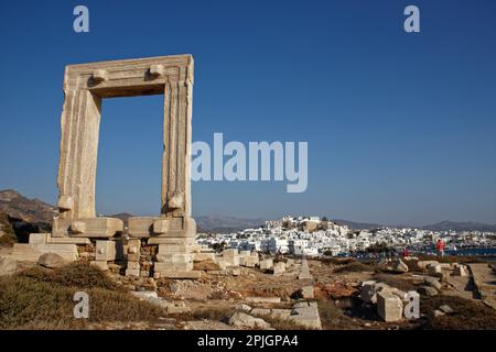 Der Tempel des Apollo (Portara) in Naxos, Griechenland Stockfoto
