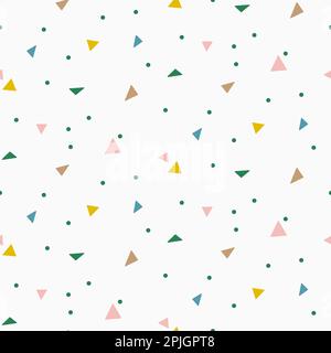 Farbenfroher abstrakter Konfettidreieck nahtloser Hintergrund. Stock Vektor
