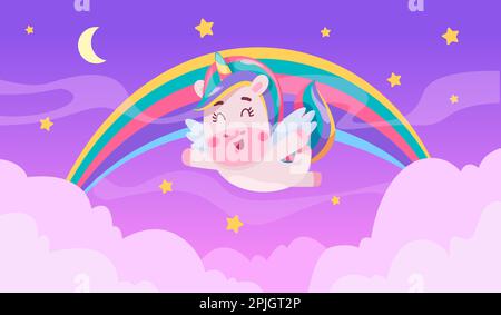 Einhörner. Fantasy-Tiere, die exakte Vektoren spielen niedliche Einhörner Stock Vektor